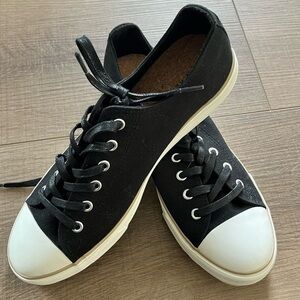 Republic Mens‎ NR01040001 Black Low Top Night Cap Canvas Size 9.5 Sneakers